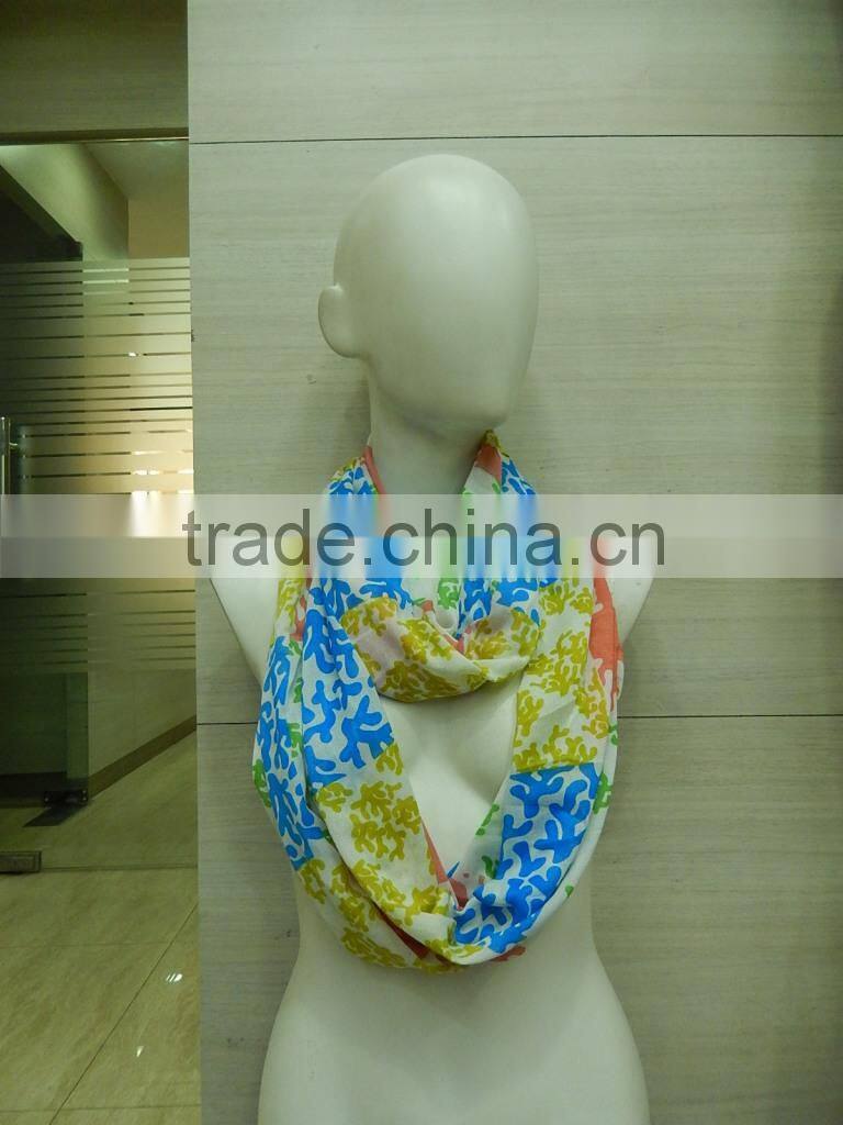 100% polyester printed Loop Infinity Scarves