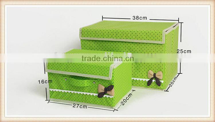 Sweet Bowknot non-woven collapsible storage box