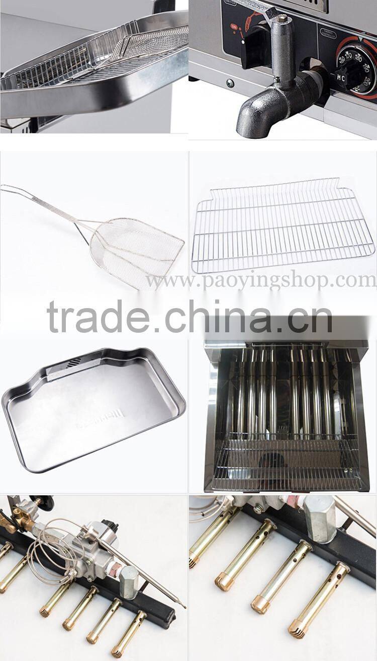 17L Stainless Steel Commercial Thermostatic Control LPG Gas Tornado Potato Fryer