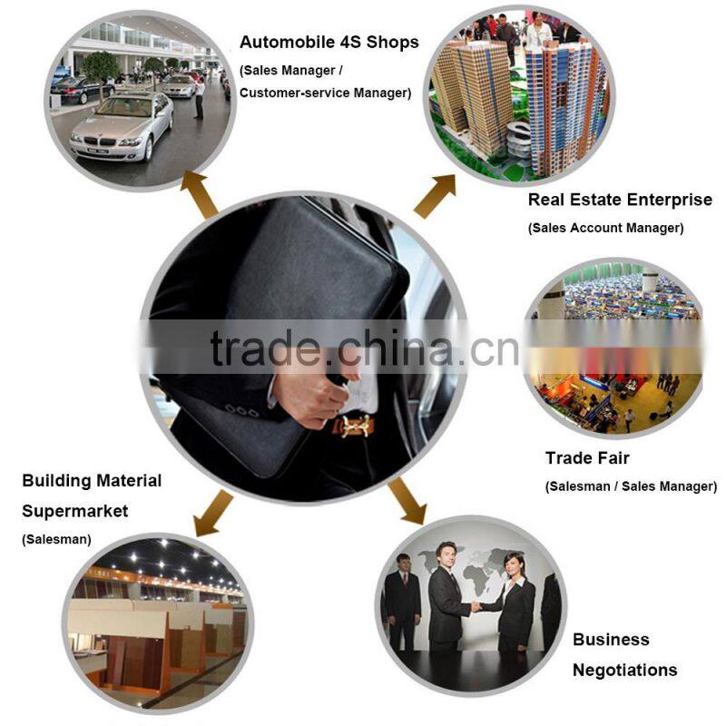 Boshiho PU A4 leather portfolio with custom zipper case