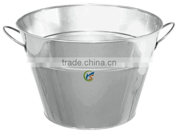 Silver Metal Party Drink Tub with Handle