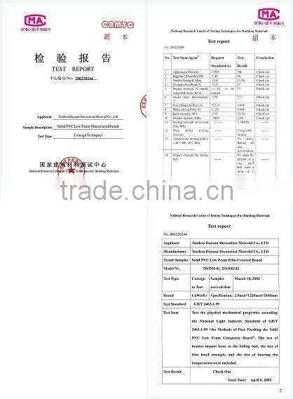 PVC Foam Board thickness type