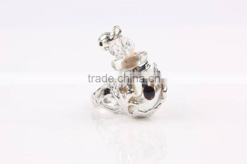 Fashion Mini Glass Bottle Women Perfume Finger Ring Size Adjustable Essential Oil Rings Scent Ring