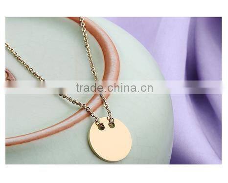 316L Stainless steel flat gold round pendant 18ct gold pendant