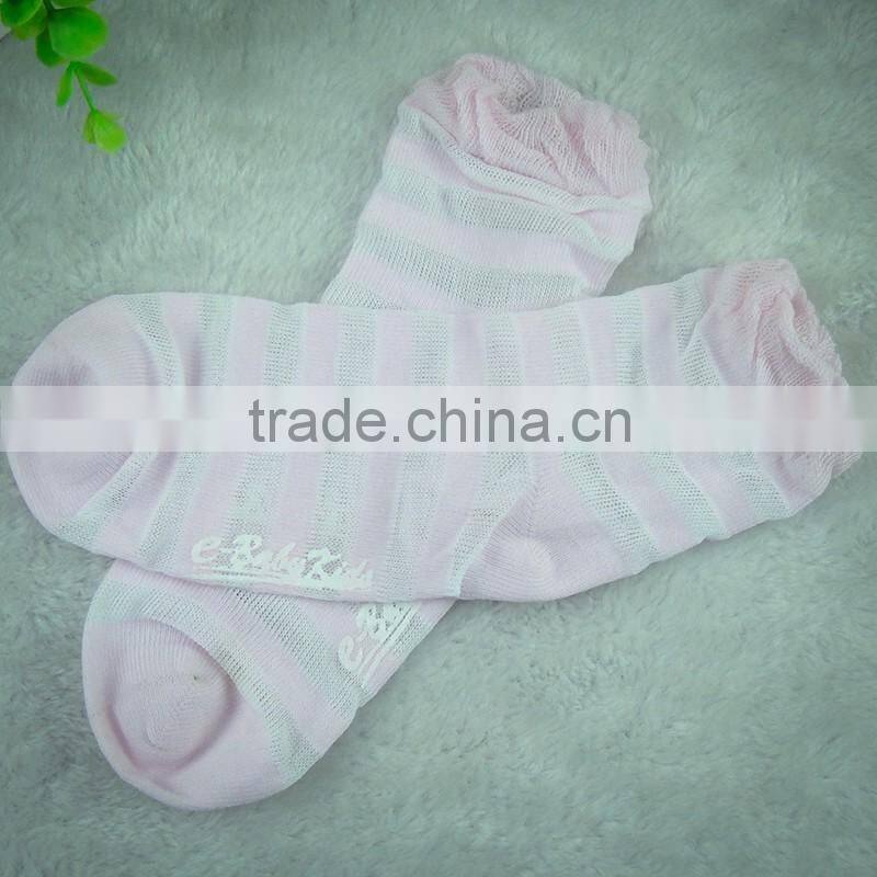 factory wholesale custom girl stripe pink color tight ankle socks cotton with logo new product