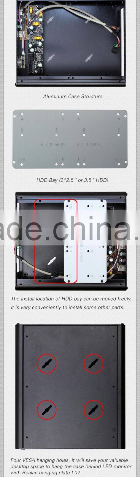 2015 latest design low price fanless mini itx aluminum case