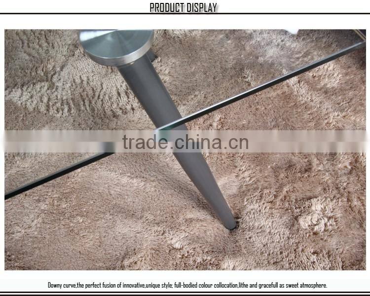 Square tempered glass chromed legs coffee table set