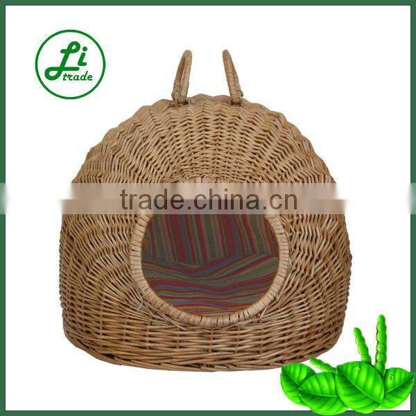 handicrafted wicker pet cage