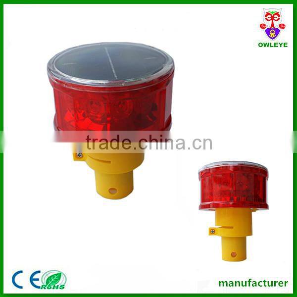 red led flashing solar energy barrier lamp for road safety