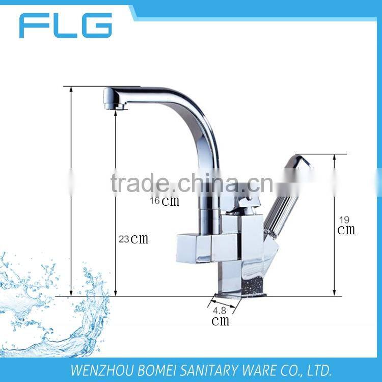 Lead Free Pull Out Spray Kitchen Sink Faucet FLG8019 High Quality Chrome Finished Kitchen Sink Faucet