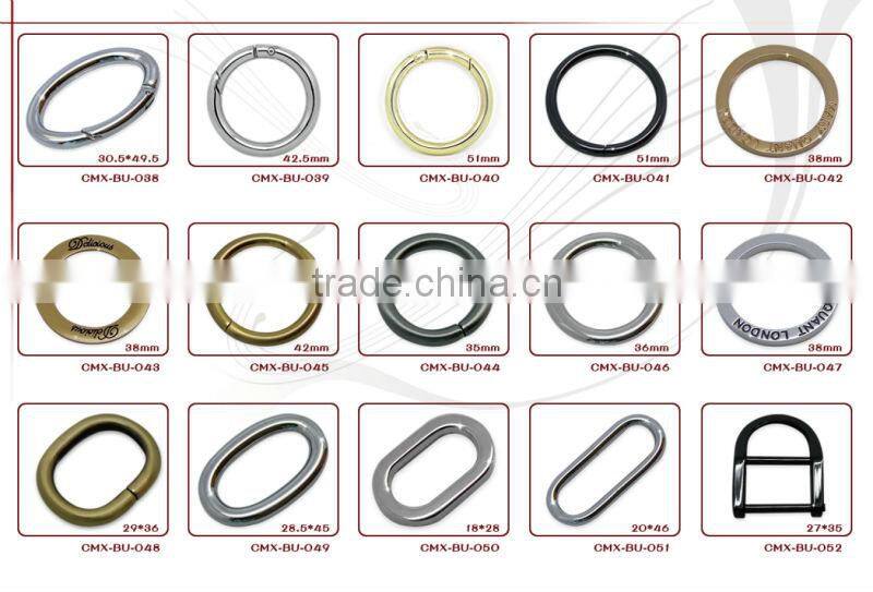 Flat ring braid leather belt buckle with logo