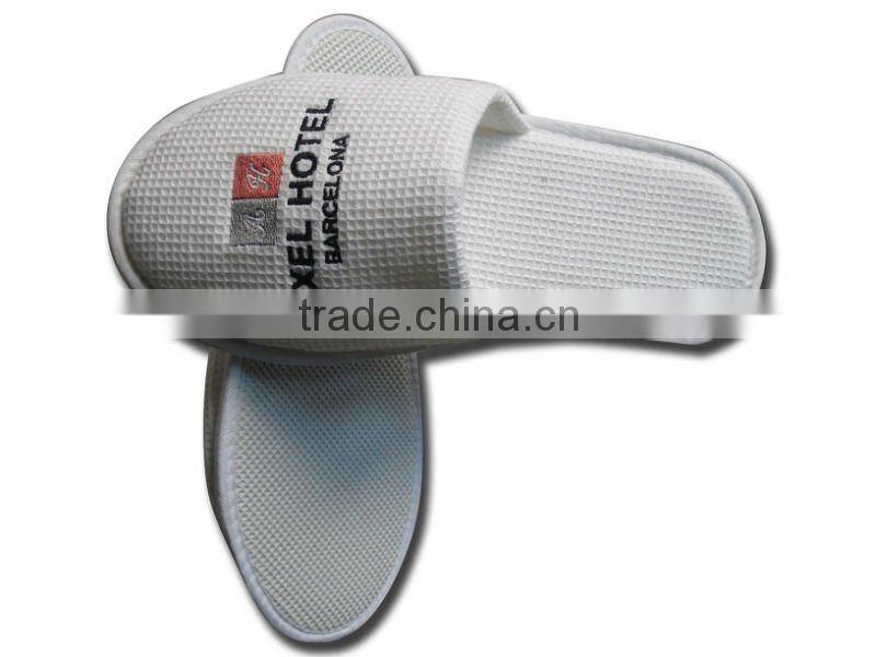 luxury waffle closed toe hotel slipper