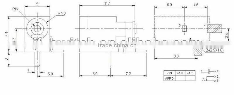 DC-003B-SMD 3.5mm dc jack