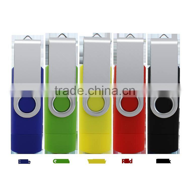 2017 style Logo printed swivel OTG usb flash drive 128gb 64gb 32gb 8gb