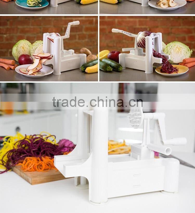 Tri-blade turning spiral slicer 3 in 1 / Tri-blade spiralizer / spiral vegetable slicer