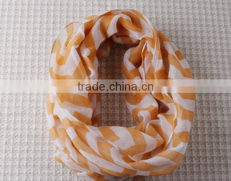 15 colors New Women Infinity Chevron Block Circle Double Loop Wrap Voile Scarf Wholesale