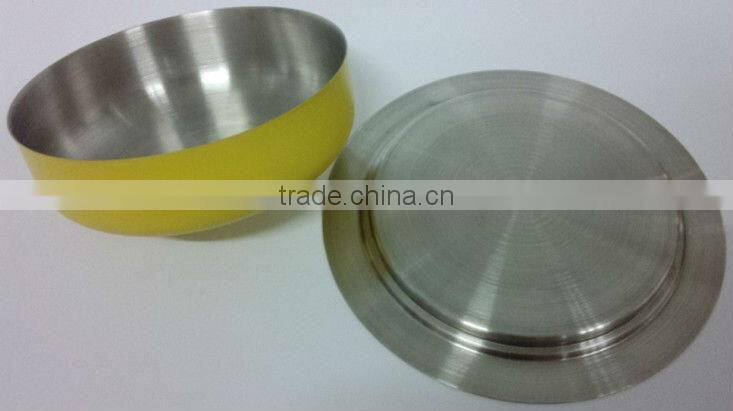 Round Stainless steel butter dish with lid -spray-paint color
