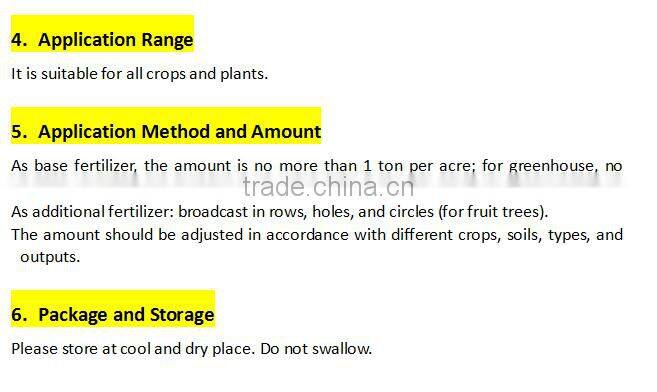 45% Chinese Bio Organic Fertilizer with Soil Bacteria