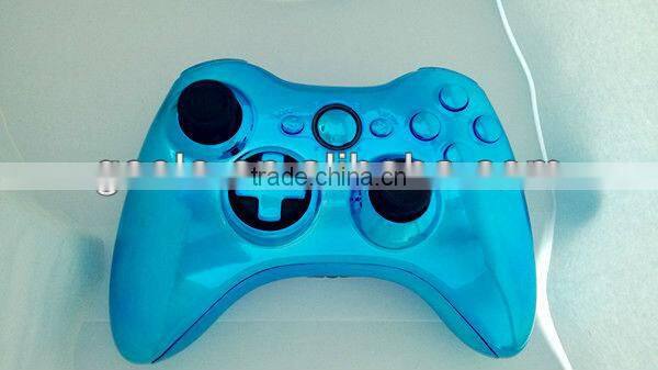 Chrome Controller Housing Shell for xBox360 Slim + Chrome light Blue transforming D-pad