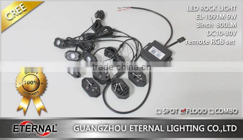 9W high brightness Multicolor RGB Rock Lights For Jeep Wrangler JK TJ WJ XJ MJ Trucks offroad