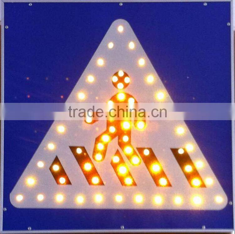 Turn round allowed solar led traffic sign board