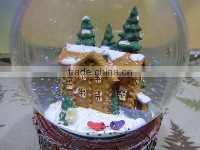 Custom Resin Candy House Musical Christmas Snow Globe