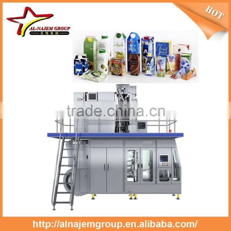 Automatic juice aspetic carton filling line for filling capping and labeling machine/aseptic filling machine for fruit/milk