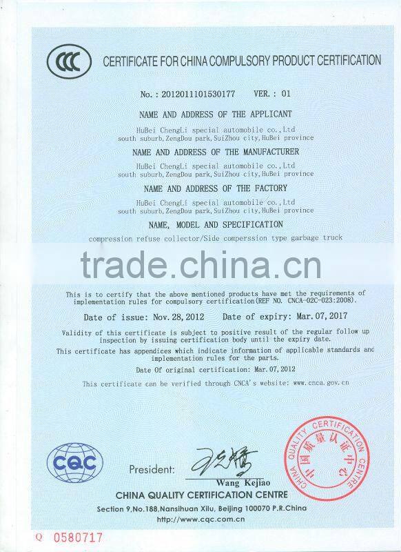 LHD or RHD DONGFENG 4*2 small garbage compactor 5m3