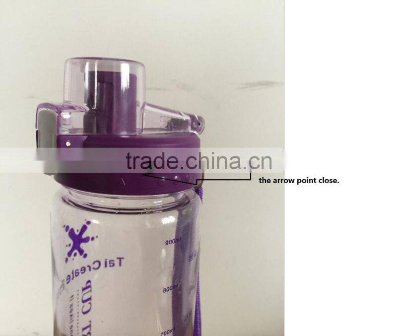 800ml BPA free water bottle, airtight water proof, low MOQ, with finger grips, 2-year warranty