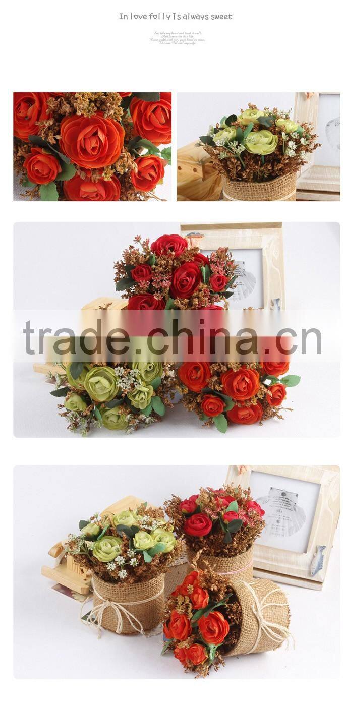 European style silk flowers artificial roses for wedding decor