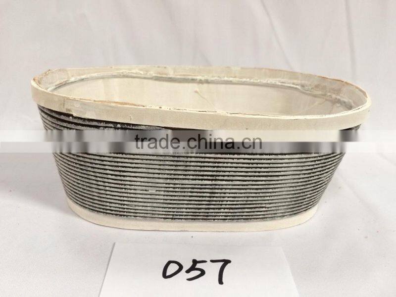 2017 retro mini handmade home & garden decorative wholesale bulk oval wooden flower pot