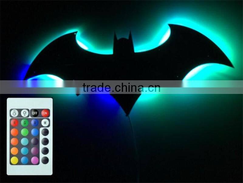 Bat lamp Mirror lamp Batman mirror lamp with remote control Colorful KTV corridor background wall lamp