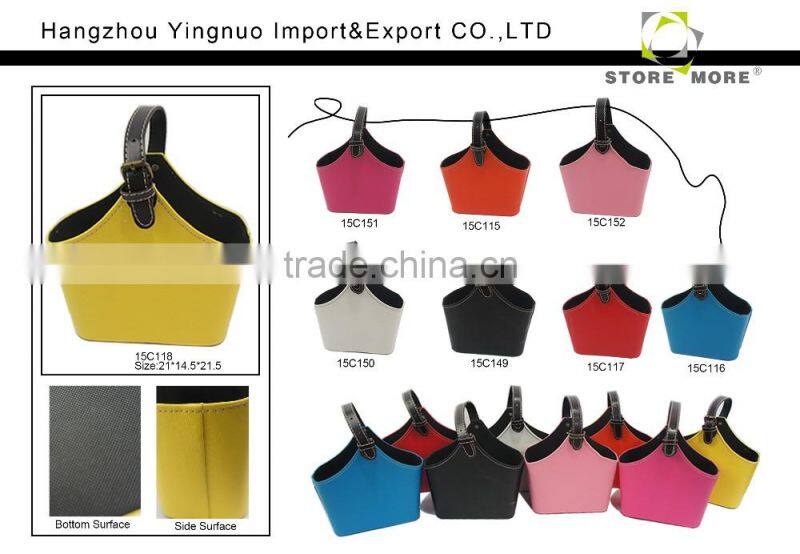 Living Room Bathroom Trash Can, Leather Trash Bin Without Lid