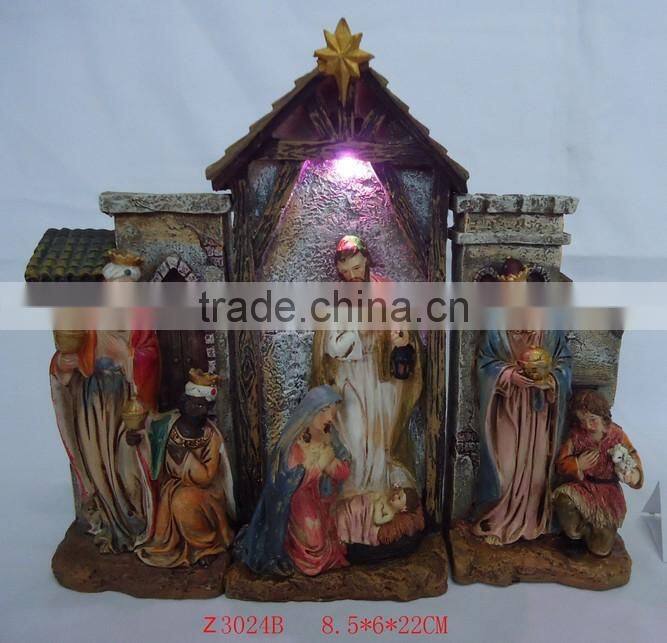 Polyresin 3d baby jesus birth craft holy family figurines