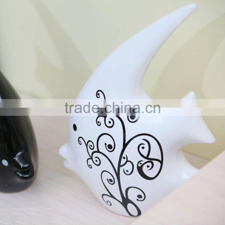 Lovely High-temp Glazed Kissing Ceramic Fish