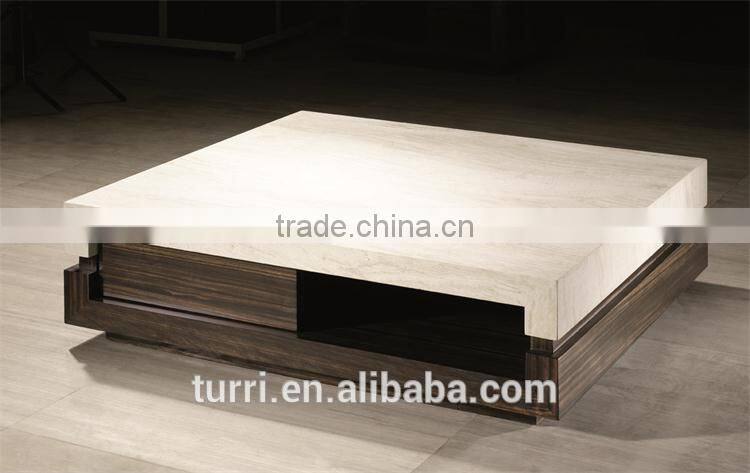 Contemporary furniture TV Stand Wooden and Travertine TV stand