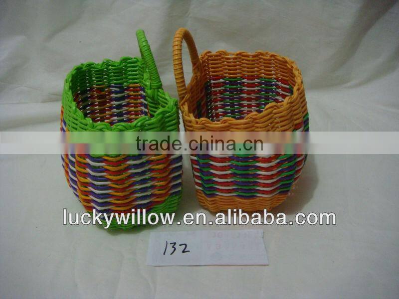 eco-friendly handmade plastic storage basket