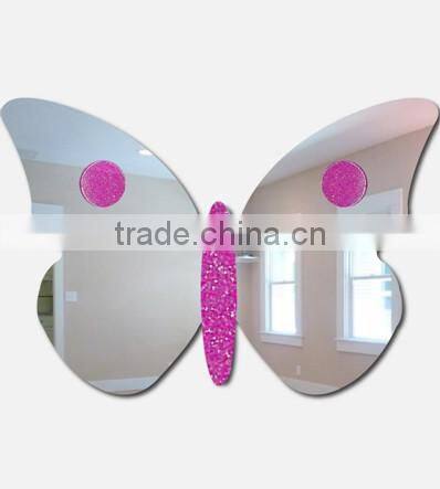 Silver Butterfly Glitter Mirror Sticker