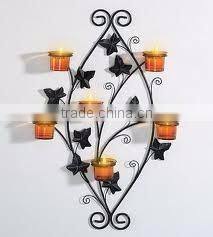 iron metal wall antique tealight holder