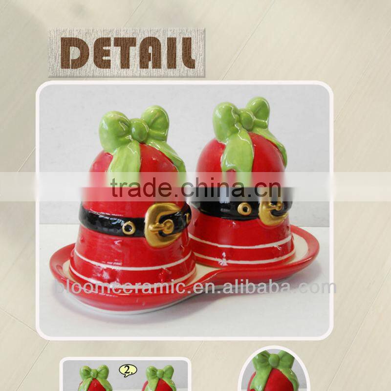 Novelty cheap small christmas bell salt and pepper shakers