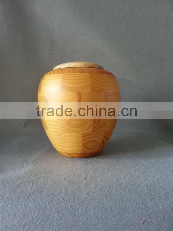 Handmade mosaic cremation wooden urn with lid for ashes