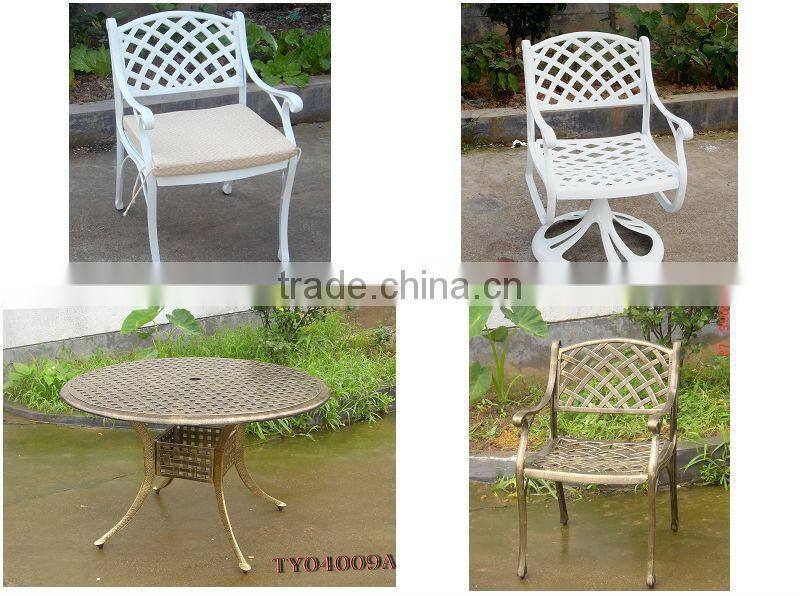 A6002CH Metal furniture outdoor dining set Cast Aluminum table and chair