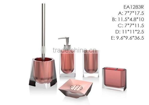 Bathroom accessories set bath soap dispenser, tooth brush holder, soap tray and toilet brush holder