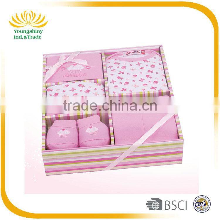 5Pcs 100% cotton baby clothes gift set