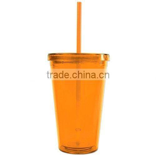 various color BPA free 16oz double wall plastic tumbler