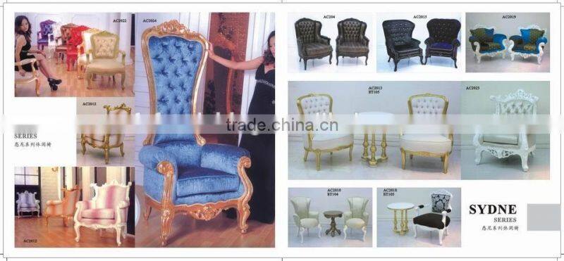 FF2058 fancy fun luxury high back decoration leisure chair red velvet wedding chair hotel photo studio shop window chair