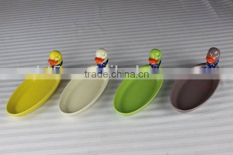 hand painting French ceramics cute duck plates
