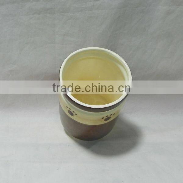 Ceramic Treat Jar With Brown Color
