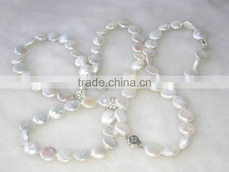 cheap 12mm freshwater coin pearls bracelet