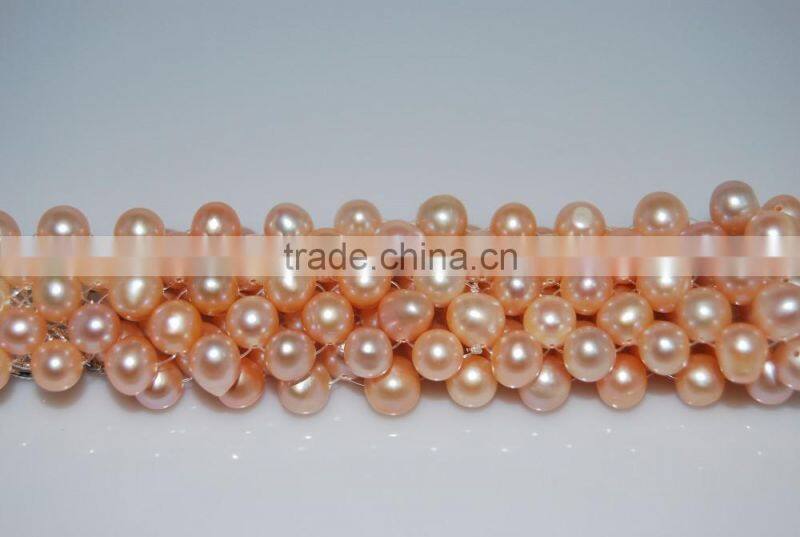 4-5mm Freshwater Pearls Necklace with Bracelet Jewelry Set